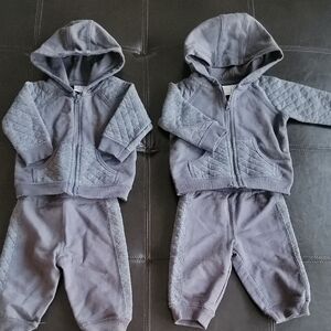 Koala Kids Gray Quilted Jogger Set